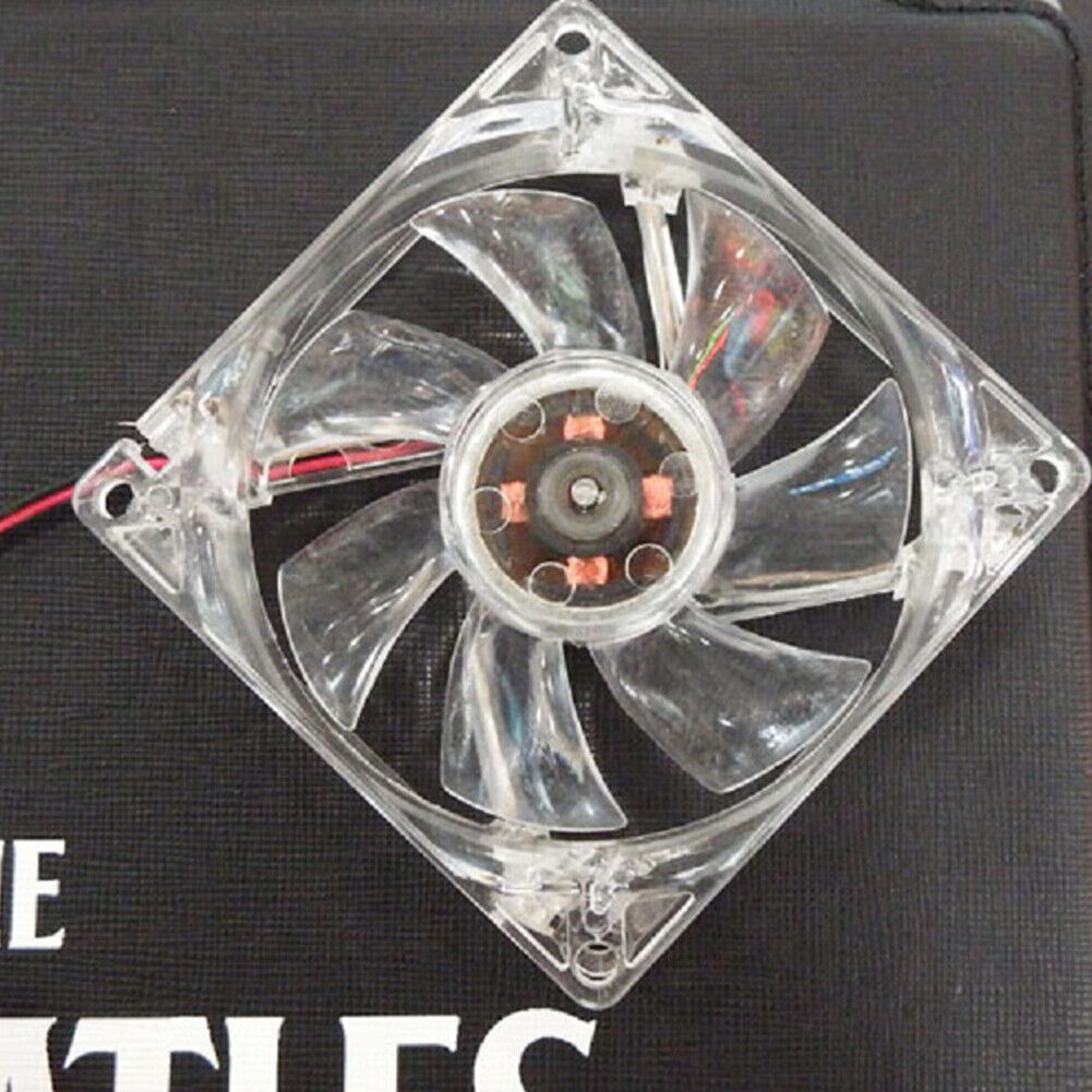 US 2-4 80mm Computer PC Clear Case Cooling Fan With LED - Blue