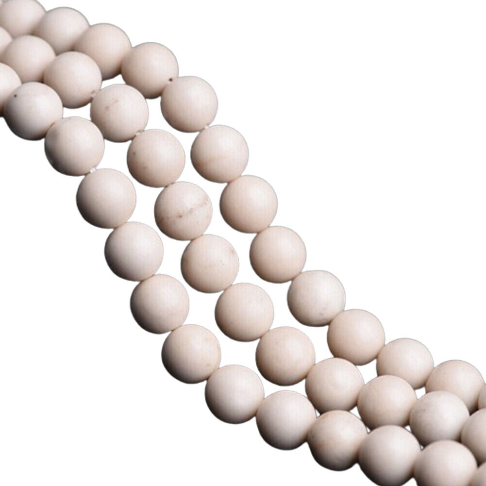 US 3 Strands River Stone Beads 15''Natural Matte Round Gemstone 4 6 8 10mm