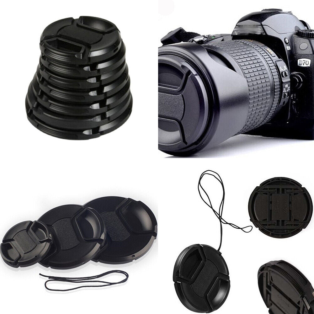 US 3-6 Pcs 58mm Front Lens Cap Cover with Cap Keeper For Canon, Nikon, Others