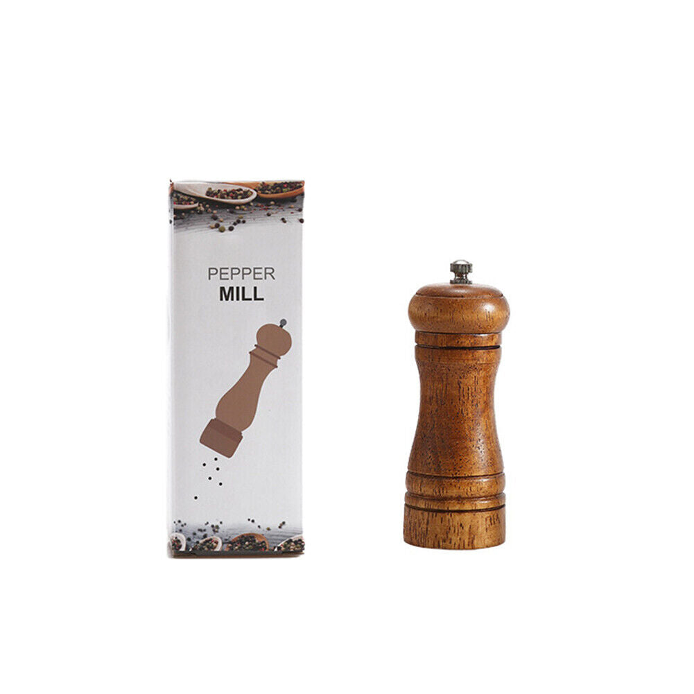 US 1-2 Pc Kitchen Tools Cooking Pepper Grinder Hand Movement Wood Pepper Mill