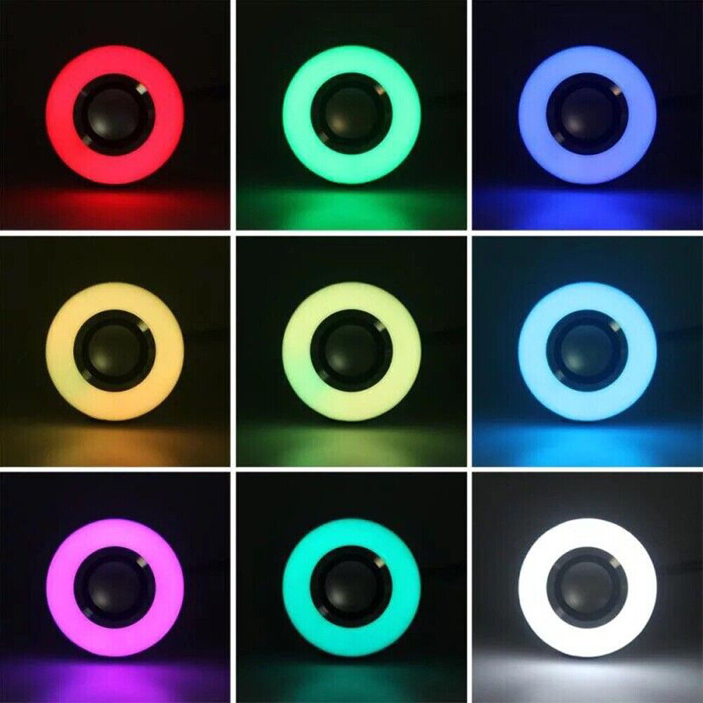 US 2-4 Pcs Wireless Bluetooth Light Bulb Speaker RGB E27 Smart Music Lamp Remote