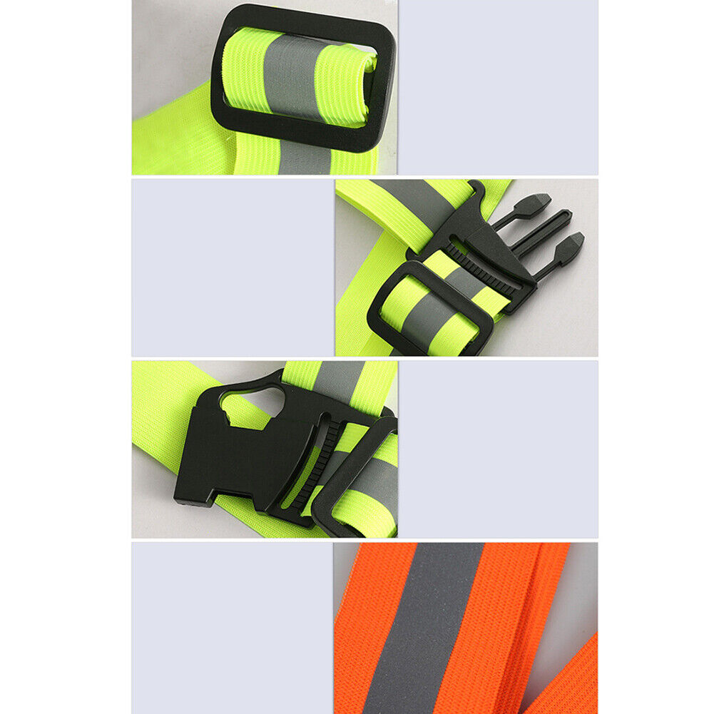 US 2-4 Pack Reflective Glow Belt Adjustable Elastic Safety Vest High Visibility