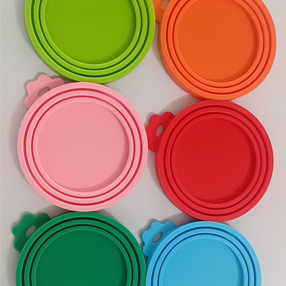 US 8-16 Pcs Pet Food Can Cover Silicone Reusable Cap Lids for Dog and Cat Food