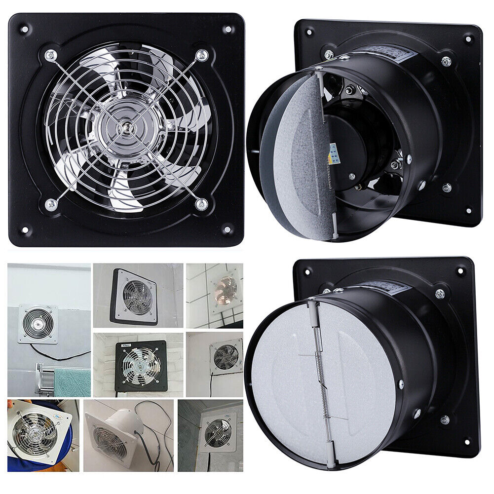 US 4~8'' Exhaust Fan Ventilation Extractor Fan Wall-Mounted Blower Anti-backflow