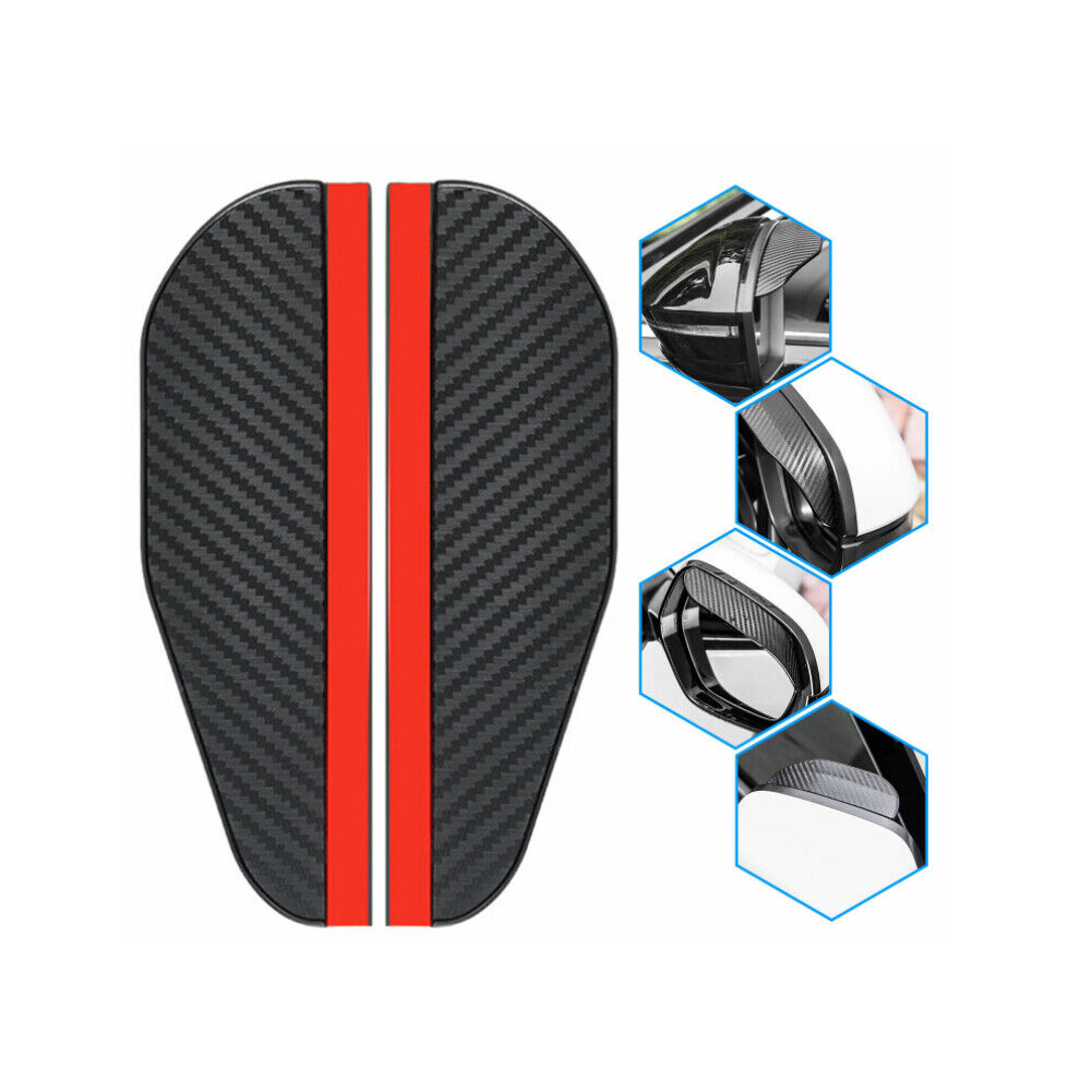 US 2-4 Rear View Side Mirror Rain Sun Visor Smoke Eyebrow Guard Carbon Fiber Car