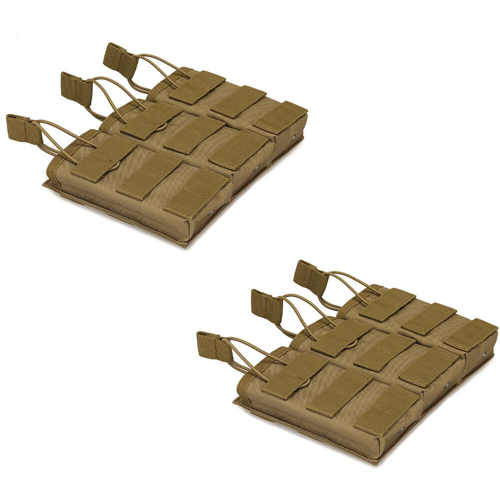 US Tactical Molle Triple Magazine Pouch Nylon Open 5.56 .223 Rifle Mag Holder