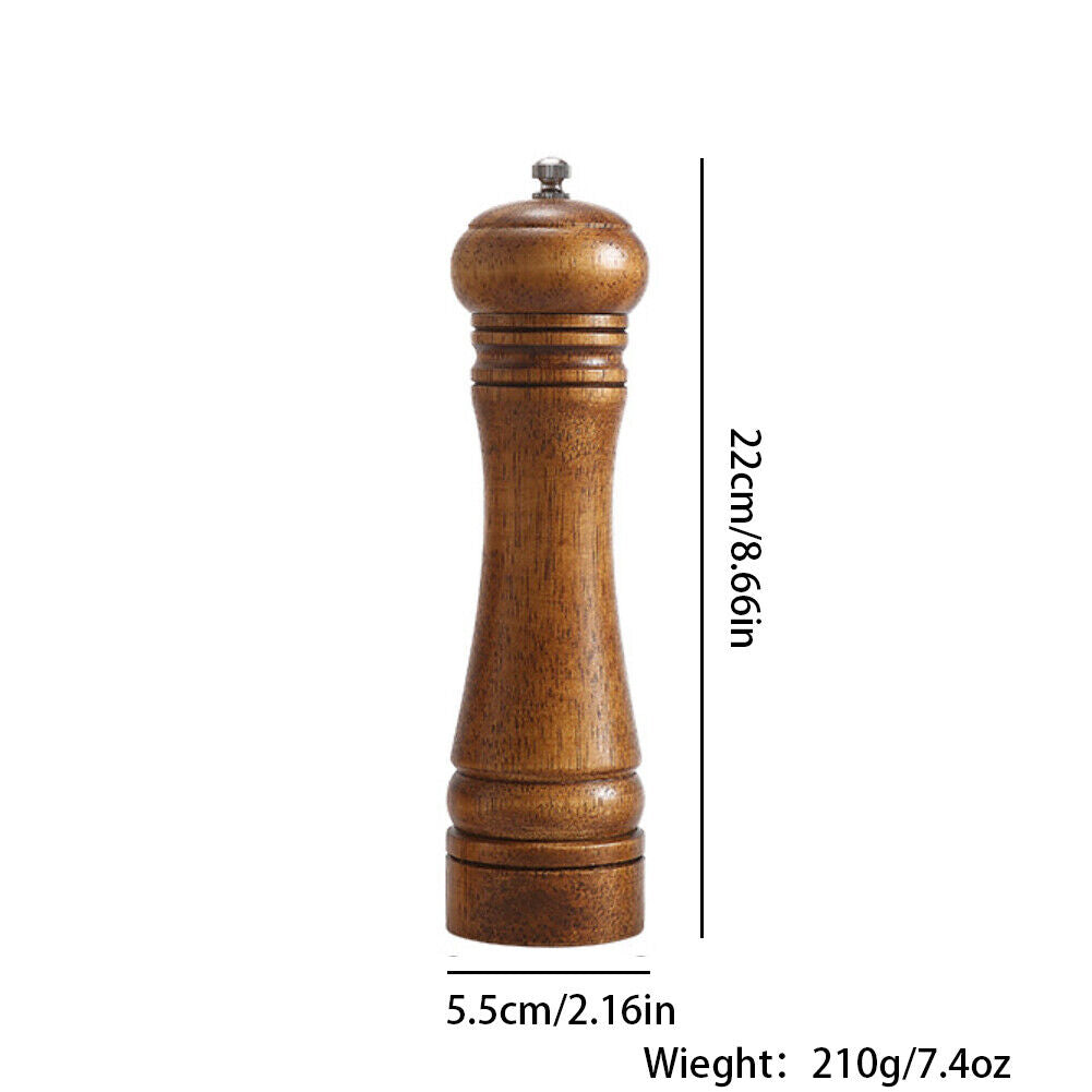 US 1-2 Pc Kitchen Tools Cooking Pepper Grinder Hand Movement Wood Pepper Mill