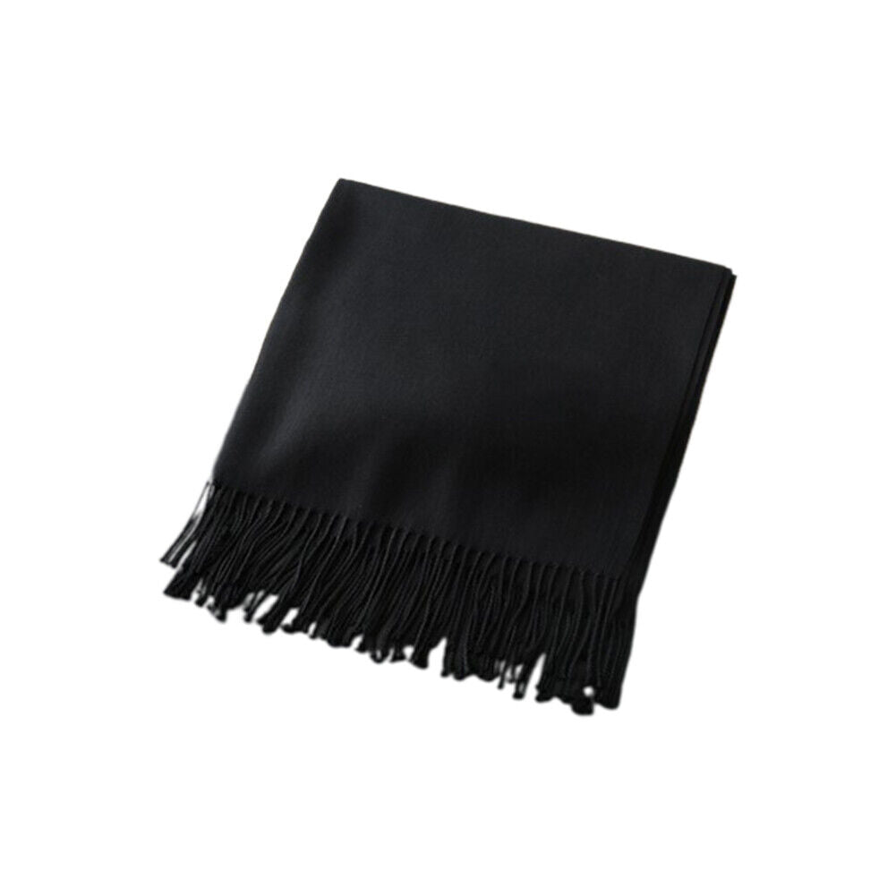 US Oversize Cashmere Scotland Wool Shawl Wrap Solid Blanket Mens Womens Scarf