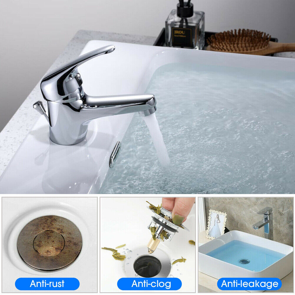 US 2~4 Pcs Stopper Anti-Clog Sink Strainer Universal Bathroom Pop Up Bounce Core