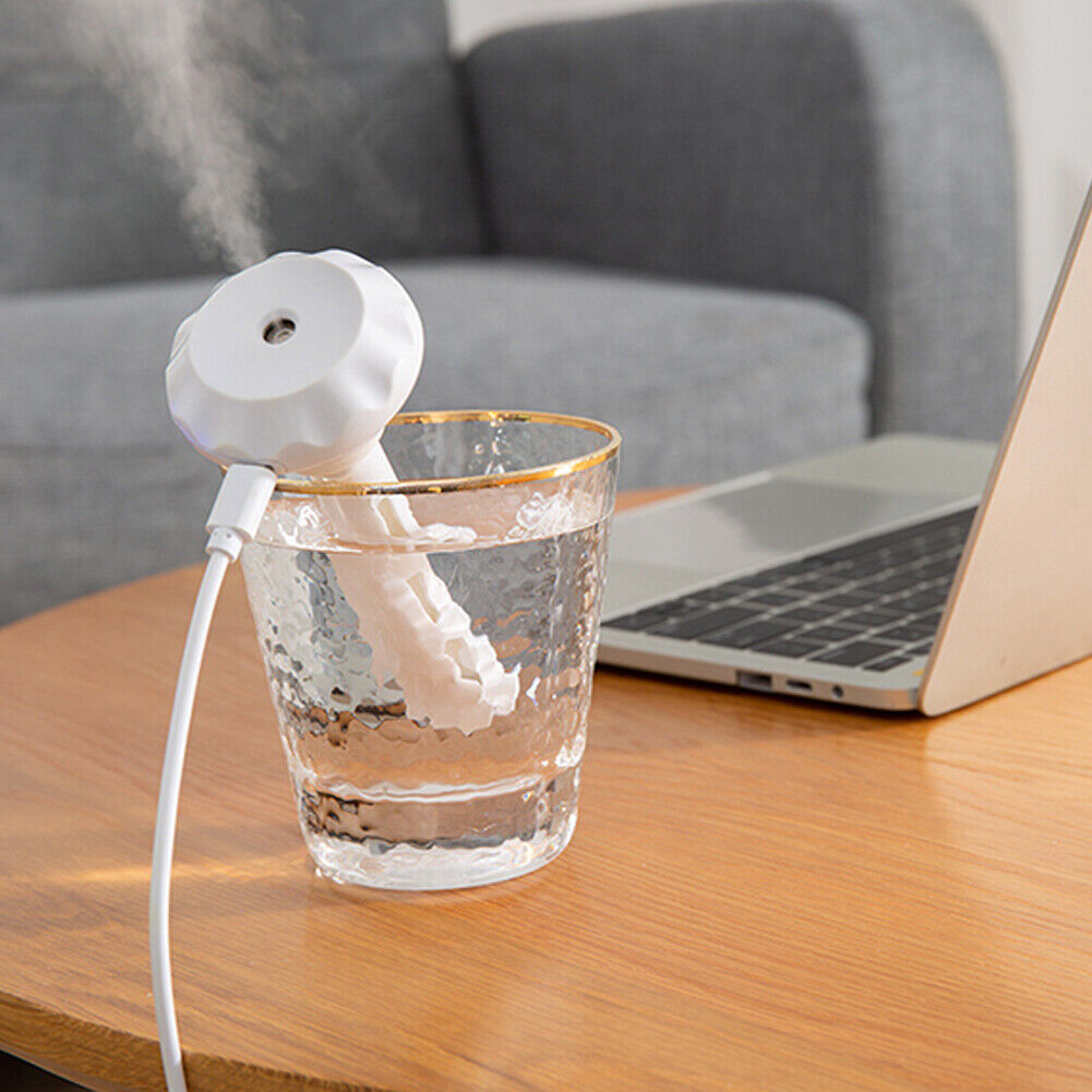 US 2-4 Pcs Portable Mini Cool Mist Humidifier USB-Powered With Nightlight Travel