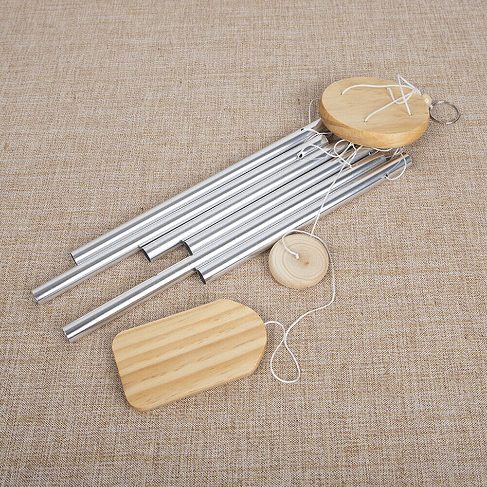 US 2-4 Pcs 25.6 Inch Wind Chime Outdoor Sympathy Chapel Bells Wood 6 Tuned Tubes