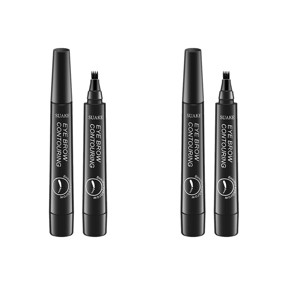 US 2-4 Pc Microblading Tattoo Eyebrow Pen Four Tips Waterproof Ink Gel Tint Draw