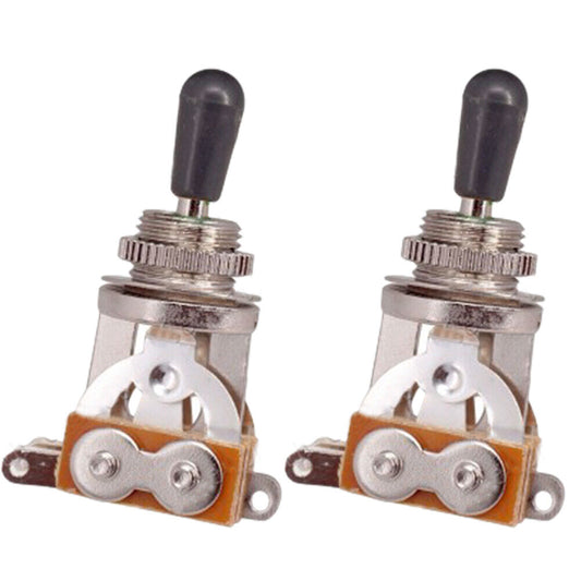 US 2-4 Pc Les Paul Guitar 3 Way Short-Frame Toggle Switch Pickup Brass Metal Tip