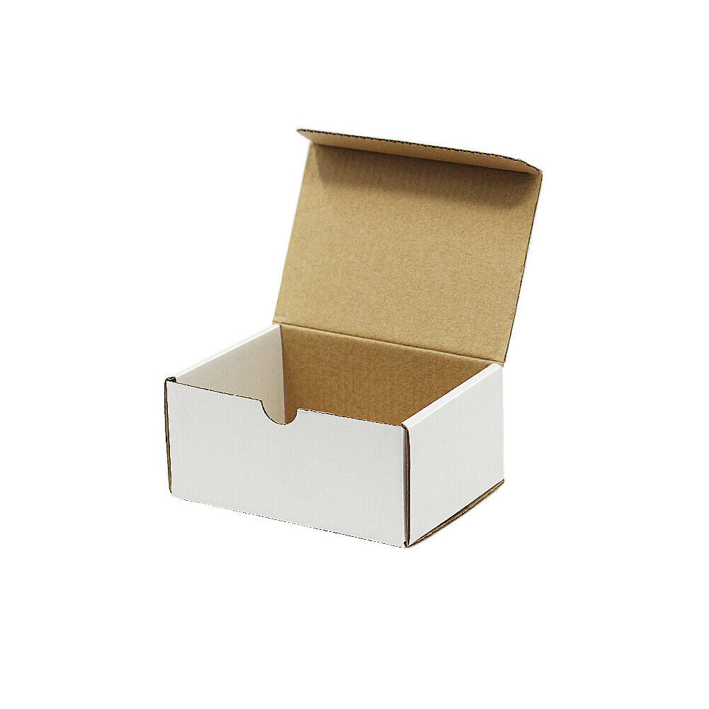 US 100Pc White Cardboard Paper Box Mailing Packing Shipping Box Corrugated 6x4x3