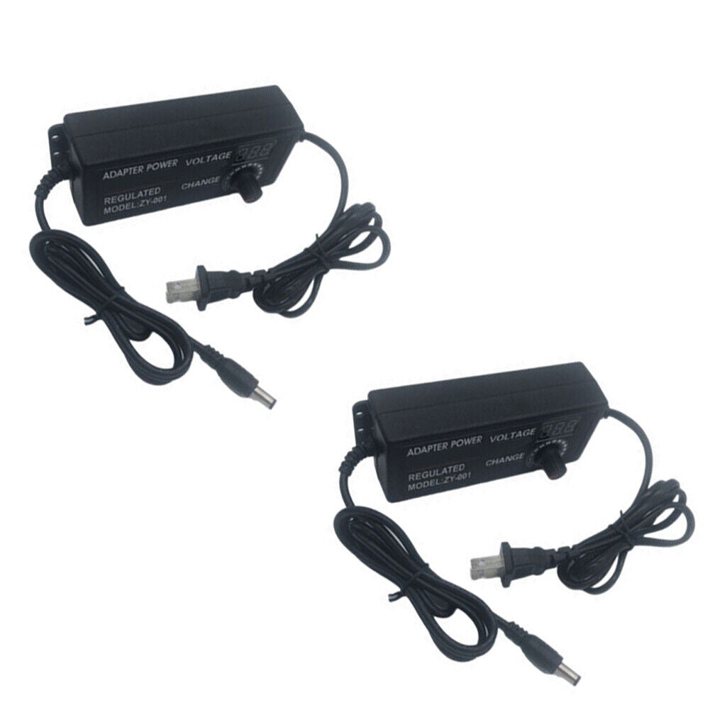 US 1-2 Pcs Universal Adjustable AC DC Supply Adapter Charger LED 3V-24V Display