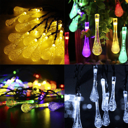 US 21 Ft Outdoor Solar Powered 30 LED String Light Garden Patio Landscape Lamp