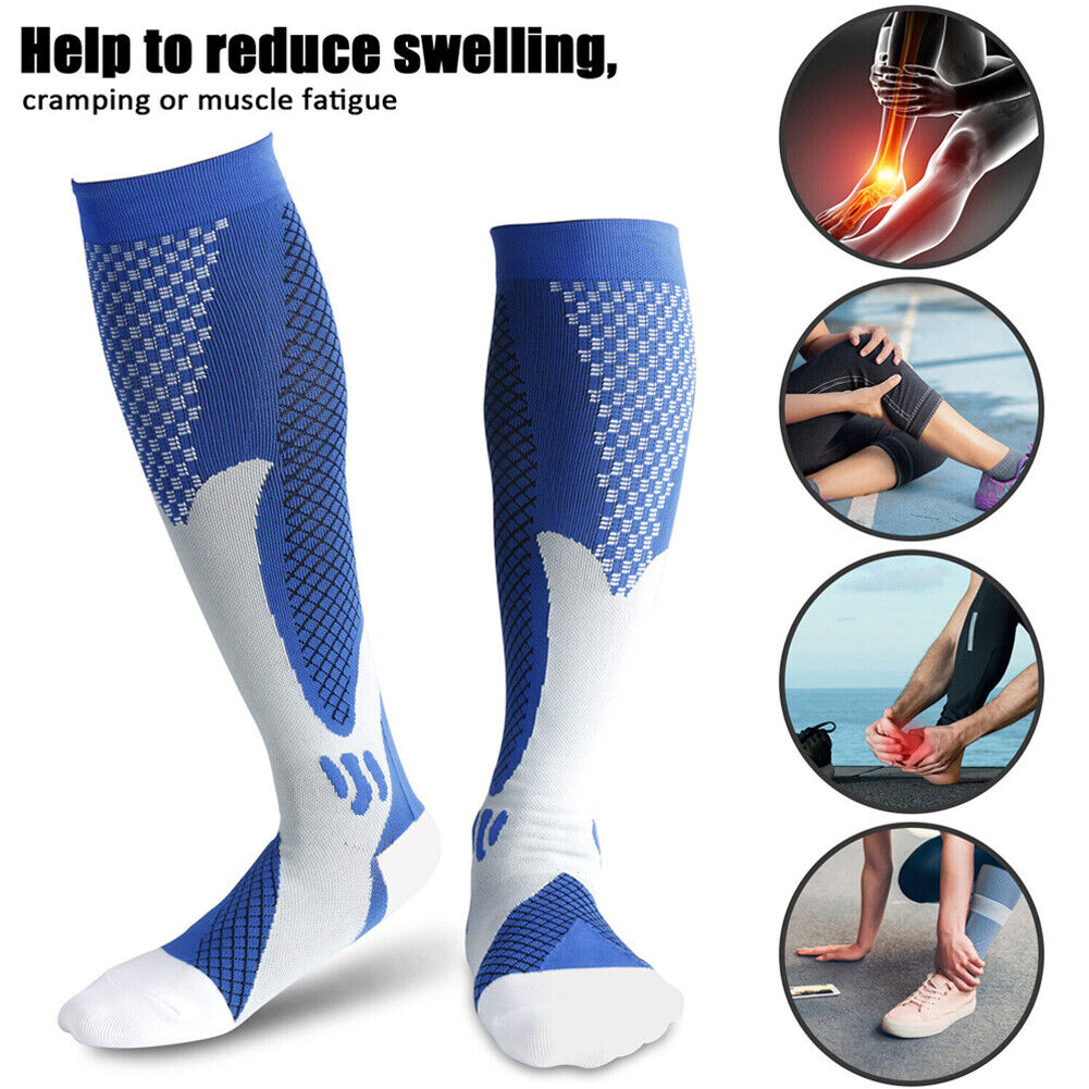 US 3-6 Pairs Medical Sport Compression Socks 20-30 mmhg for Edema Varicose Veins