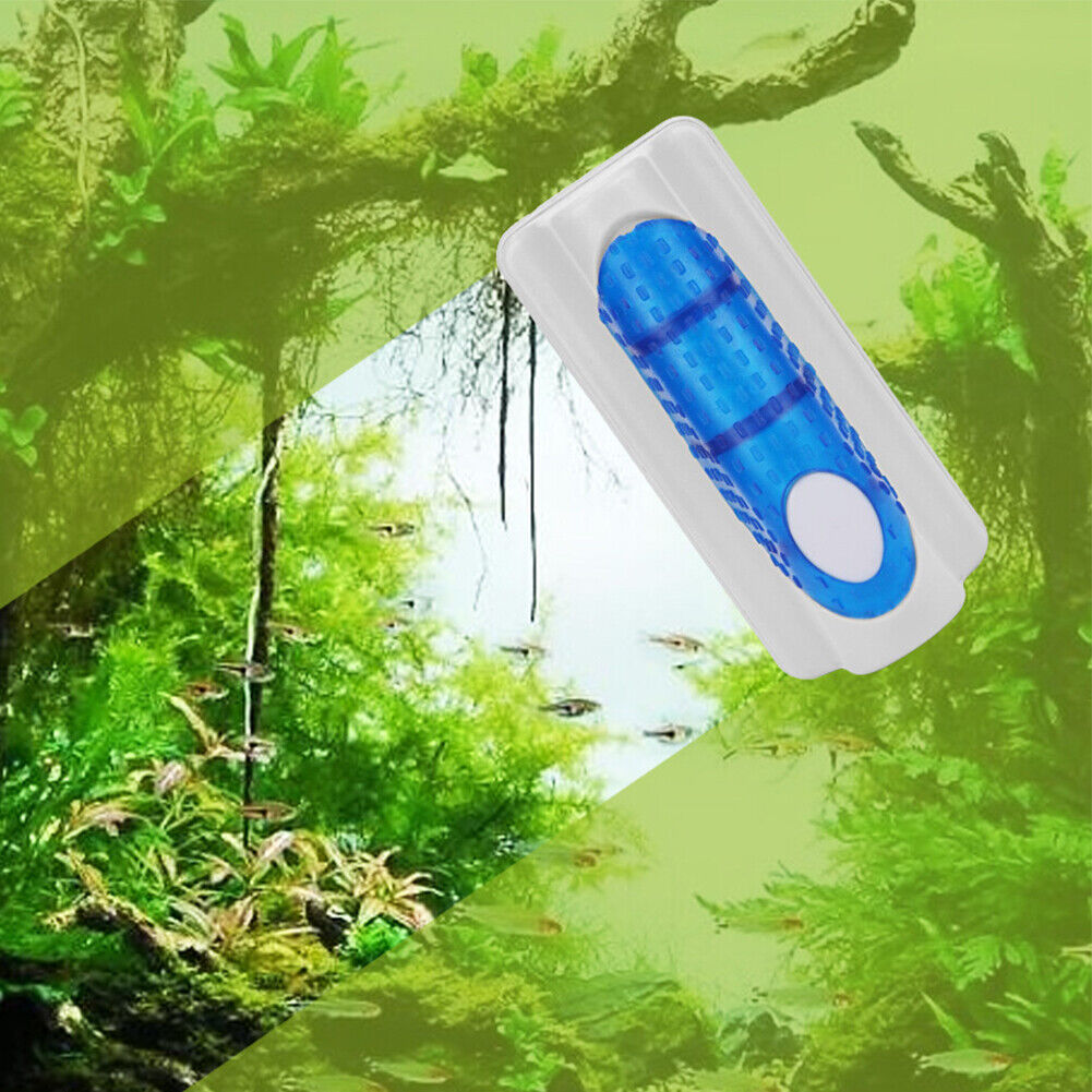US 2Pc Medium Aquarium Fish Tank Floating Magnetic Glass Cleaner Scraper Brush