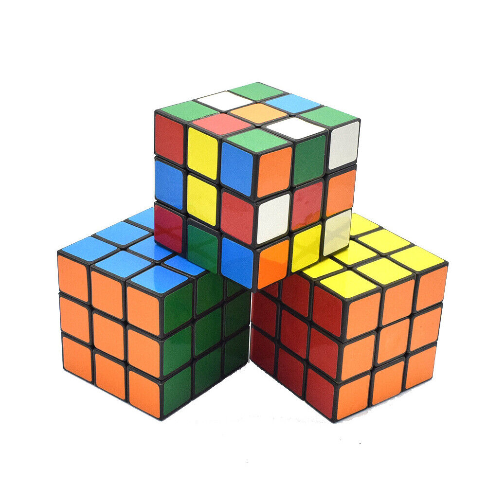 US 2-4Pc Kids Fun Rubiks Cube Toy Rubix Mind Game Toy Classic Magic Puzzle Gift