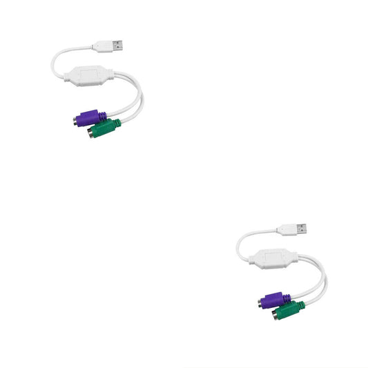 US 2-4 Pack Dual PS/2 Female to USB Adapter Mouse Keyboard Male Cable Converter