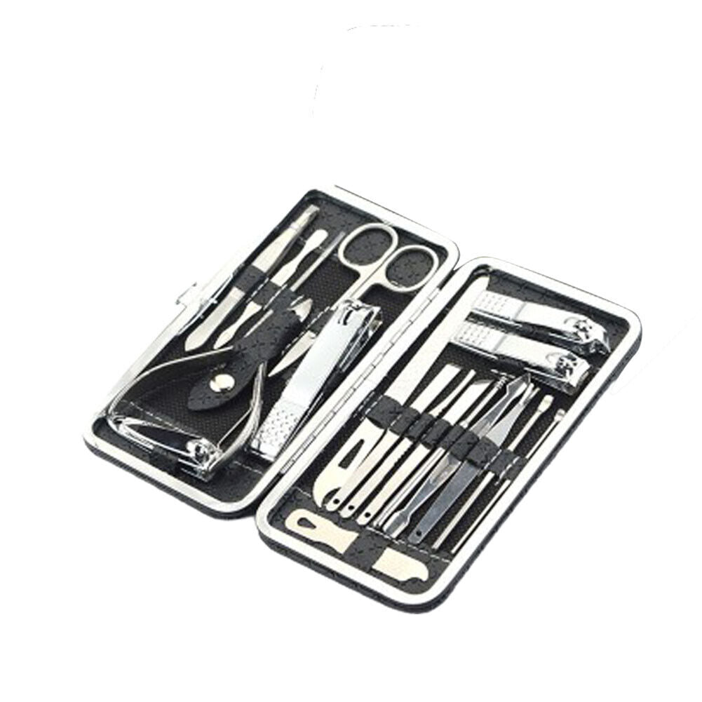 US 19PCS Pedicure Nail Toe Clippers Manicure Kit Cleaner Cuticle Grooming Set Ca