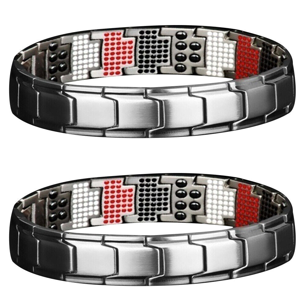 US 1-2 Pc Therapeutic Energy Healing Magnetic Bracelet Therapy Arthritis Jewelry