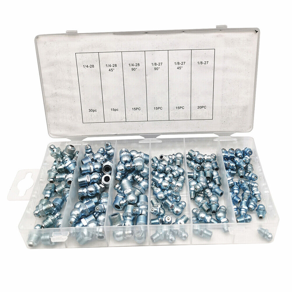 US 110pc SAE Hydraulic Librication Lube Grease Fittings Assortment Zerk Fitting