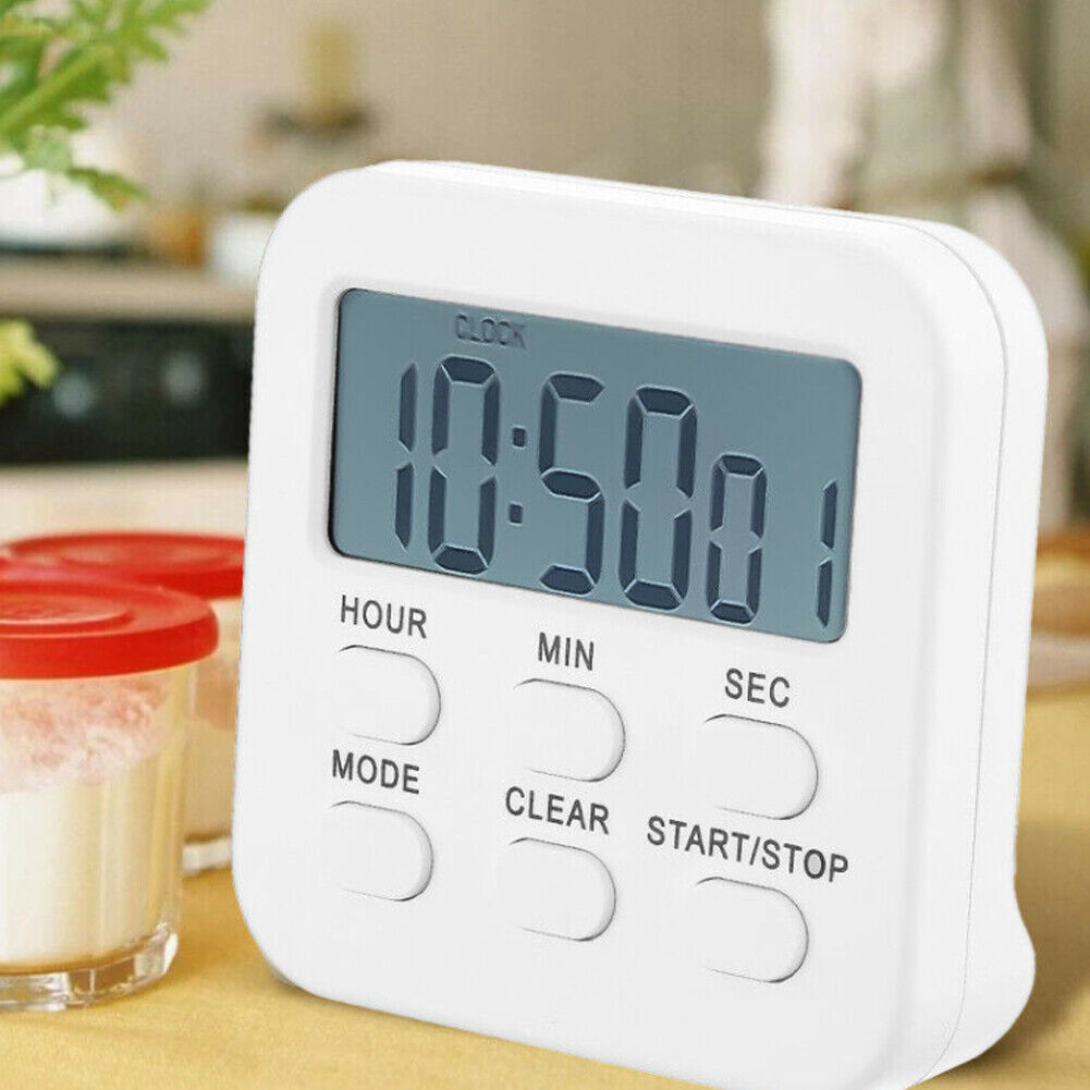 US 2-4 Pcs Magnetic Digital Kitchen Folding Timer Loud Alarm Count Up Down Clock
