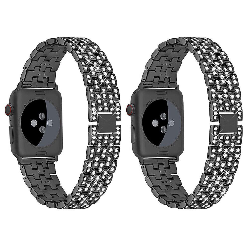 US Luxury iWatch Strap Metal Diamond For Apple Watch Series 1 to 7 38/40/42/44mm