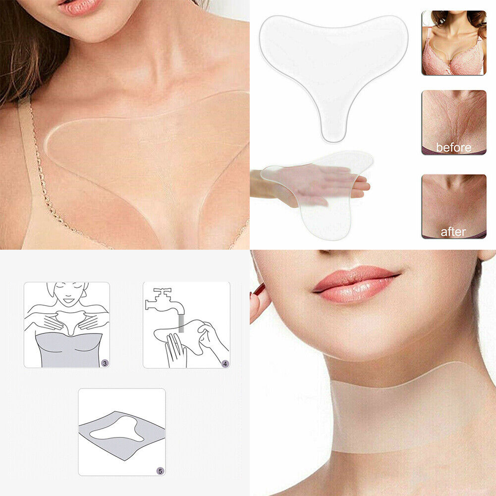 US Reusable Anti Wrinkle Chest Neck Silicone Transparent Silicon Anti Aging Pad