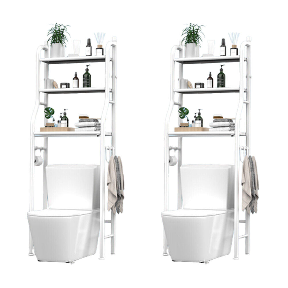 US Over The Toilet Storage Rack 3-Tier Metal Bathroom Shelf Space Saver Rack