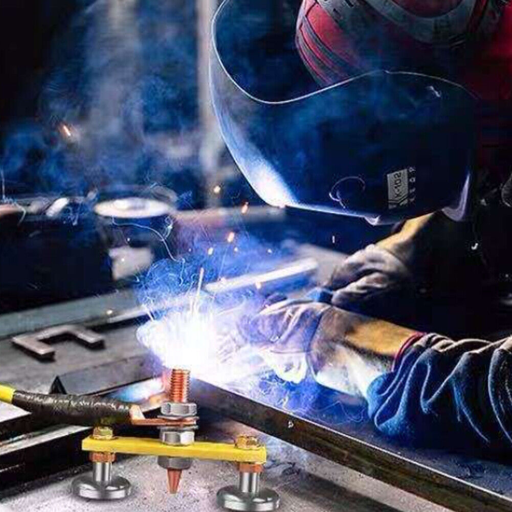 US 1-2 Pc Magnetic Metal Welding Welder Magnet Head Welding Support Ground Clamp