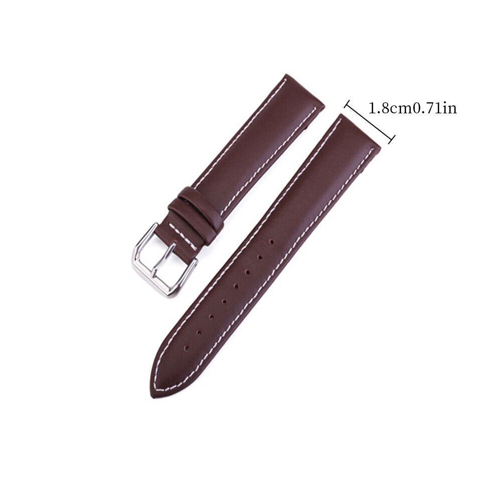US 2 Pack 18mm 20mm 22mm Genuine Leather Watch Band Strap Bracelet