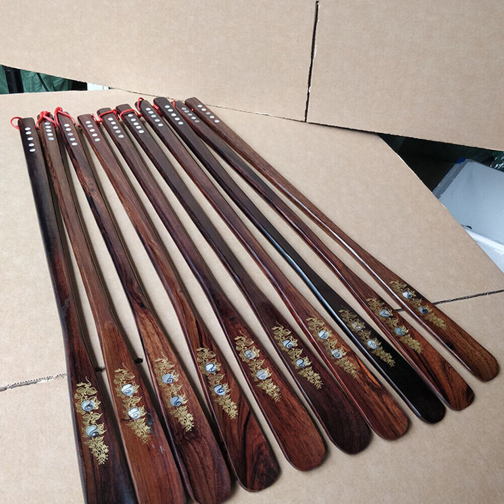 US 1-2 Pcs Extra Long Handle Shoehorn Shoe Horn AID Stick Wooden 55cm 21.5''