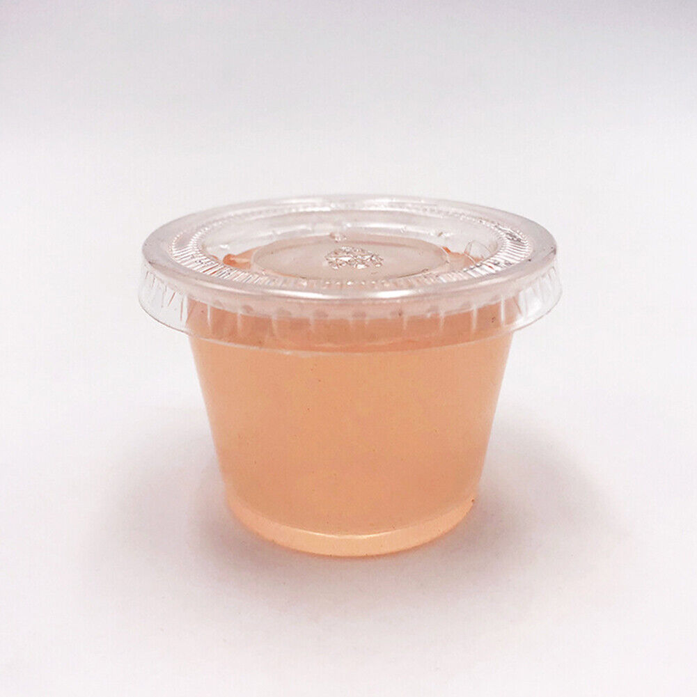 US 500 Pack Disposable 1 Oz Portion Cups with Lids for Sample Tasting Sauces