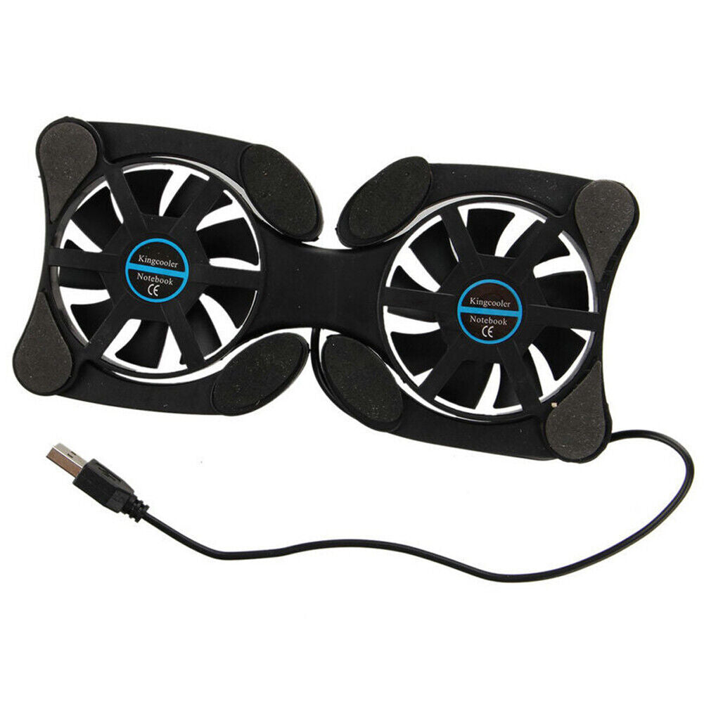 US 2-4 Pc Foldable Dual USB Fan Adjustable for Laptop PC Notebook Quite Cooler