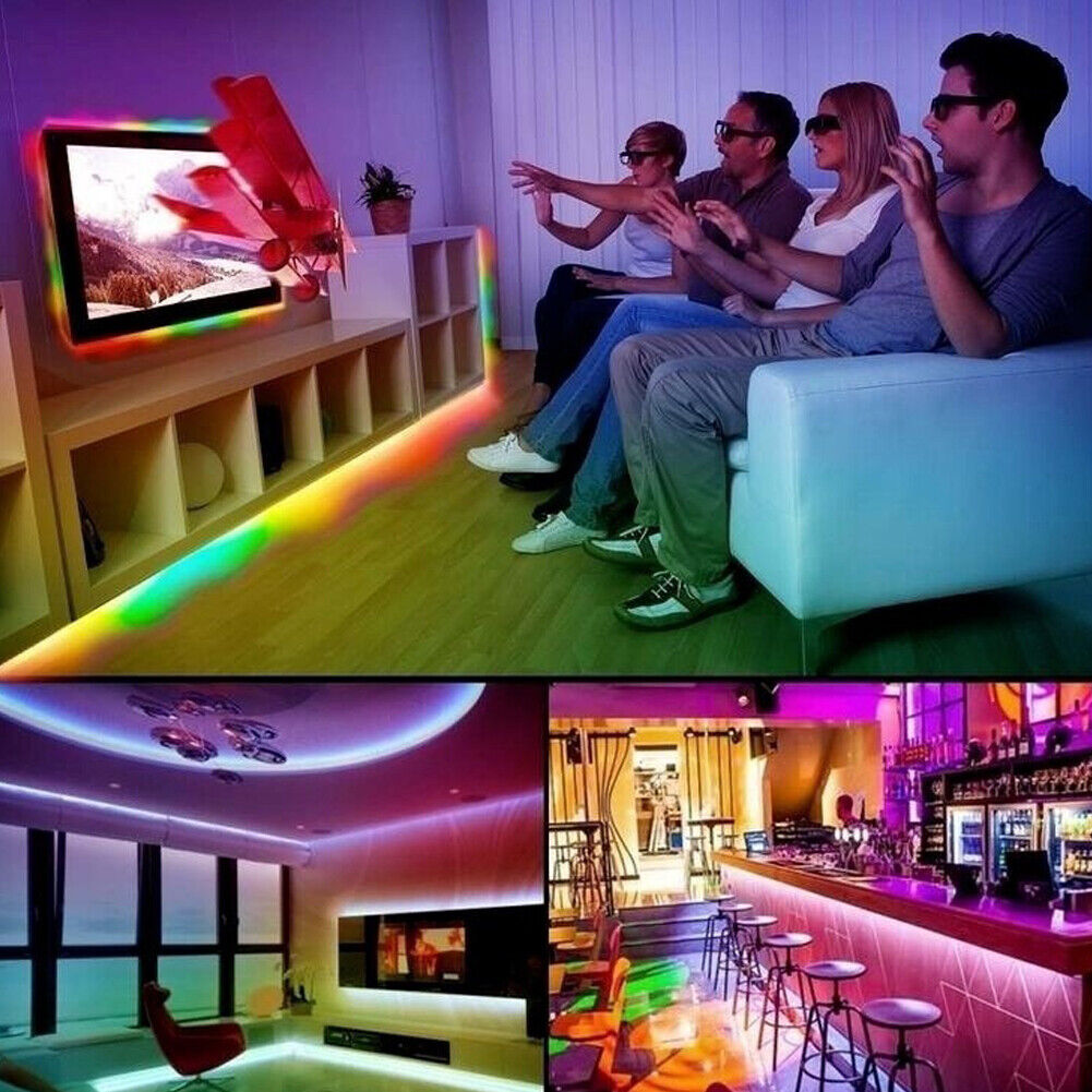 US 10-36 ft LED Strip Lights 5050 RGB Music Sync Bluetooth Room Light