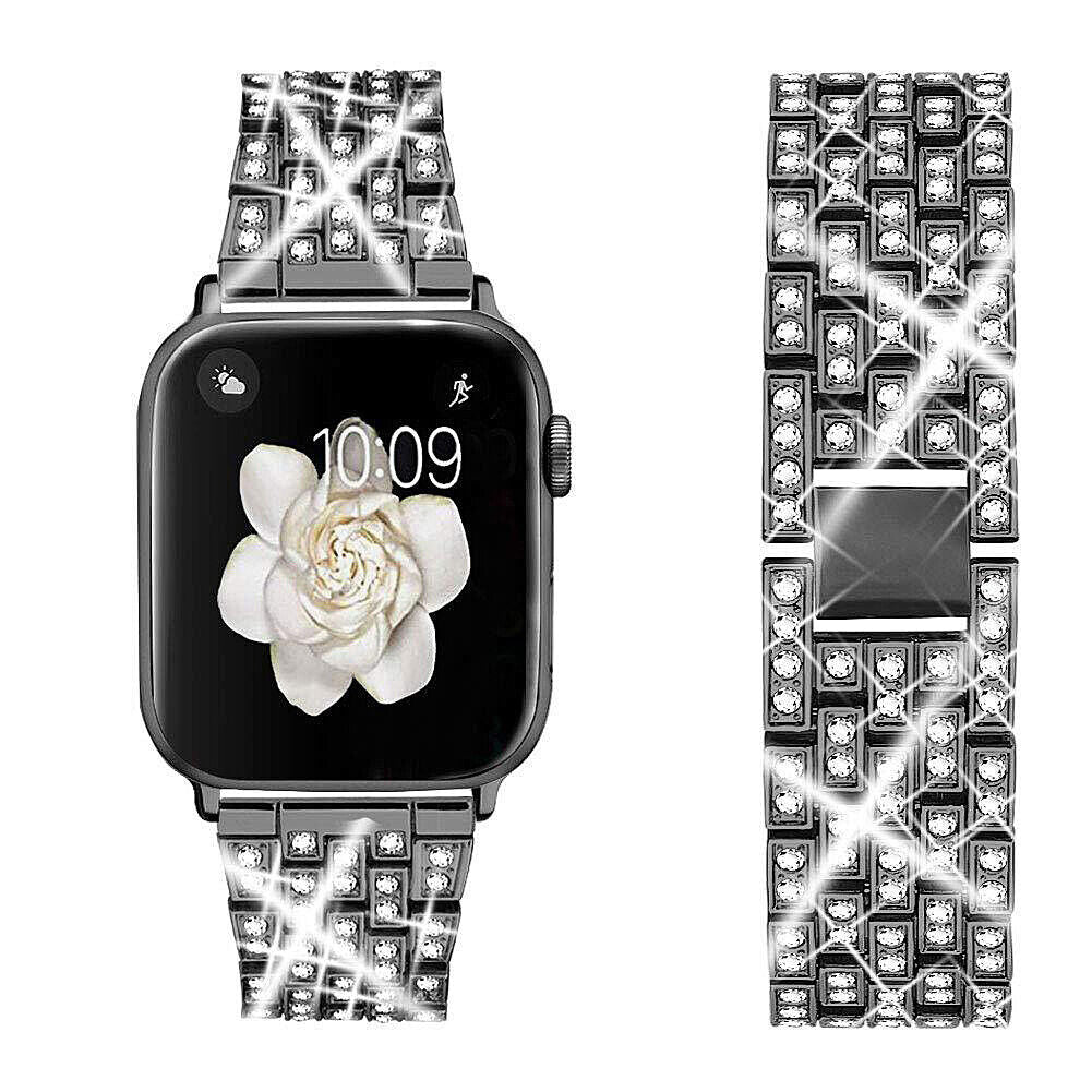 US Luxury iWatch Strap Metal Diamond For Apple Watch Series 1 to 7 38/40/42/44mm