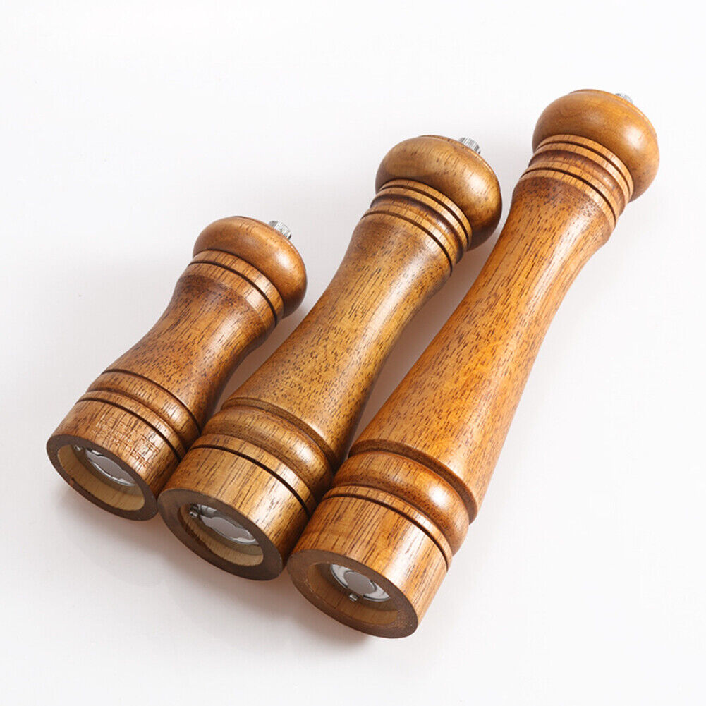 US 1-2 Pc Kitchen Tools Cooking Pepper Grinder Hand Movement Wood Pepper Mill