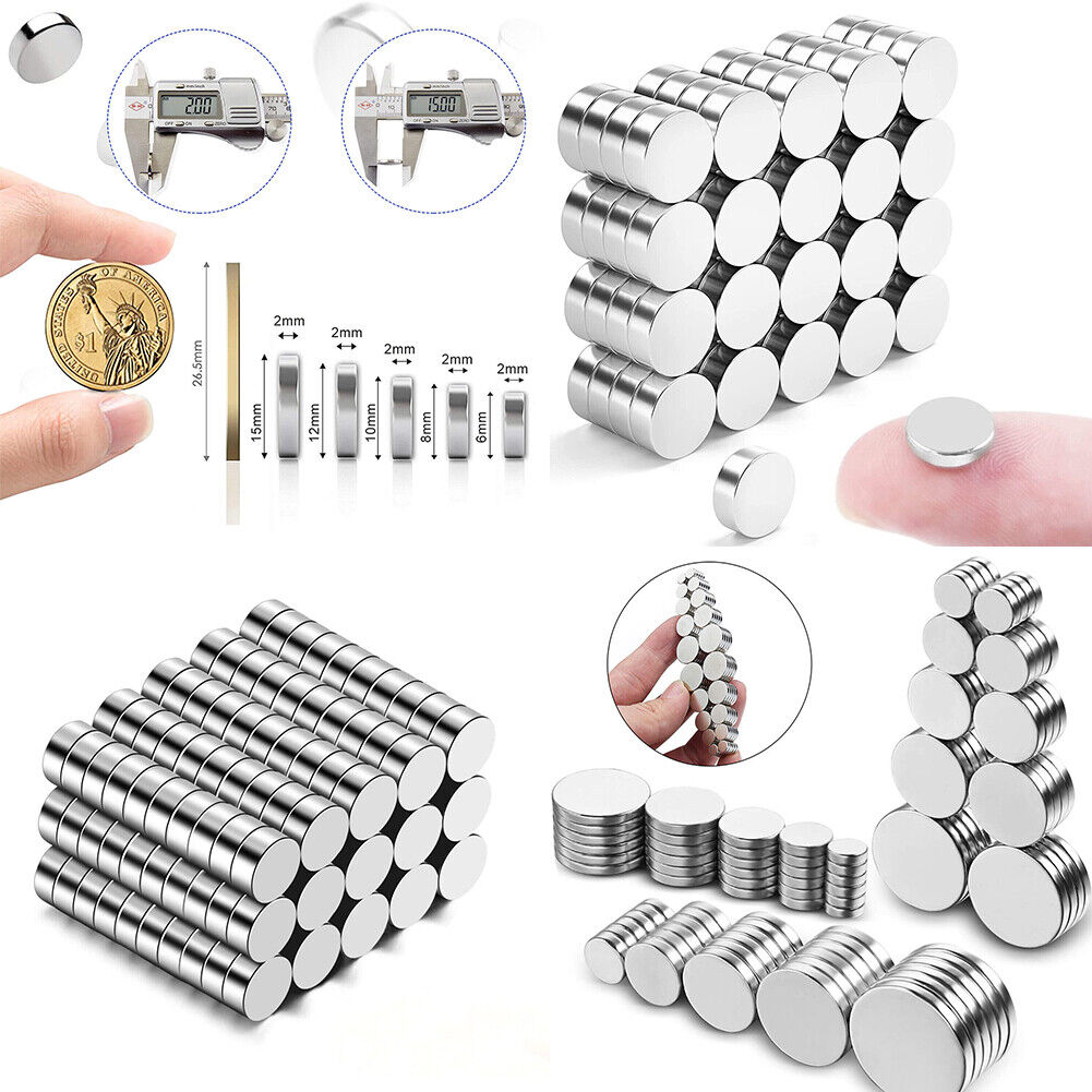 US 10-100 Pcs Neodymium Magnets Round Disc N35 Super Strong Rare Earth Thin S/L