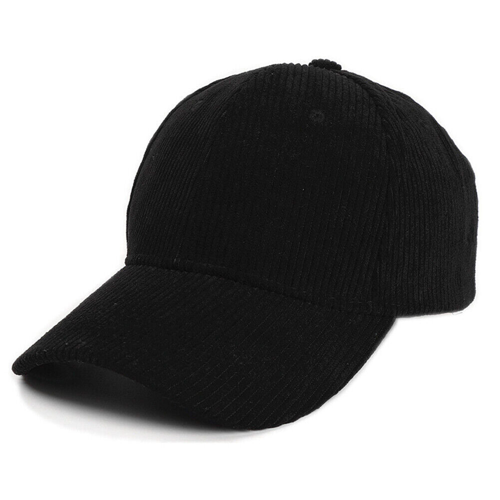 US 1-2 Pcs Cotton Corduroy Baseball Cap Classic Adjustable Plain Hat Warm Unisex