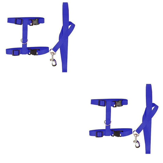 US 2-4Pc Adjustable Cat Halter Harness Nylon Strap Collar Leash Belt Safety Fine