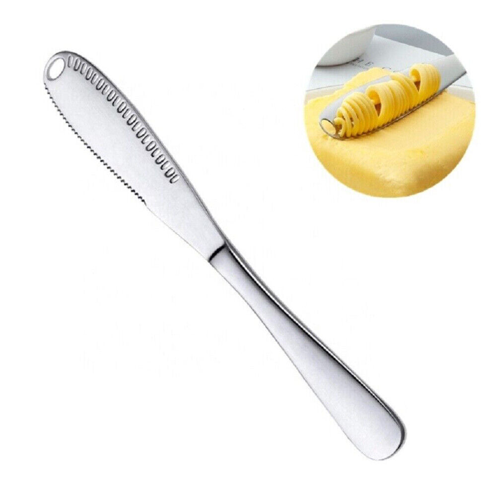 US 4-8 Pack Butter Spreader 3-in-1 Butter Curler Knife Kitchen Stainless Steel