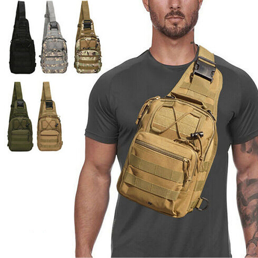 US Tactical Sling Bag for Men Small Military Rover Shoulder Backpack Chest Pack