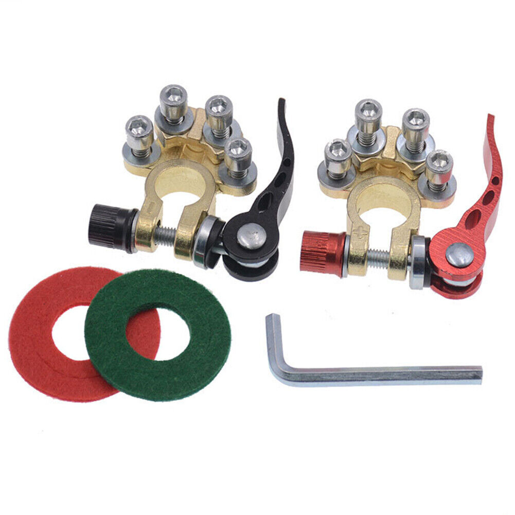 US 2-4 Pcs Car Battery Terminals Connector Clamp Quick Release Adjust Disconnect