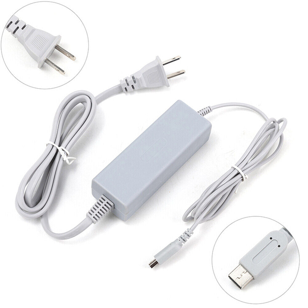 US 2 Pack AC Power Supply Charging Adapter Charger For Nintendo Wii U GamePad