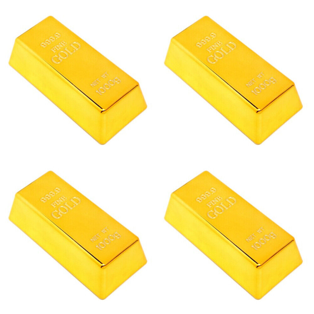 US 2-4Pcs Gold Bar 1 KG Door Stopper Brick Fake Golden Bullion Real Look No Slip