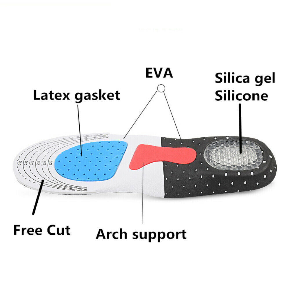 US Orthotic Arch Support Shoe Insoles for Plantar Fasciitis Flat Feet Heel Pain