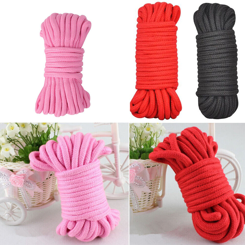 US 3-6 Pcs Soft Silk Touch Rope Solid Rope Sexy Toy BDSM Tie Up Fetish Restraint