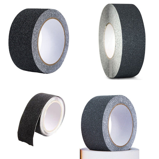 US 2" x 60FT BLACK ROLL SAFETY NON SKID TAPE ANTI SLIP TAPE STICKER GRIP GRIT